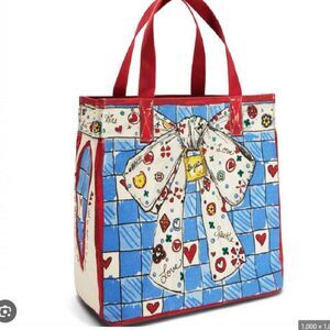 Brighton Love Sparkle Tote Bag Blue Red Cats Dogs Bow NWT Art Unique